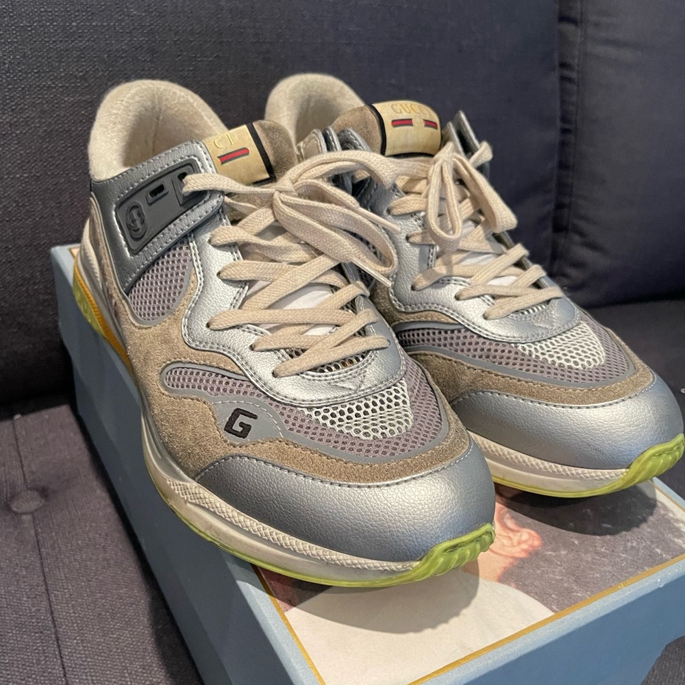 Gucci Gray and Silver Sneakers - Picture 2 of 2